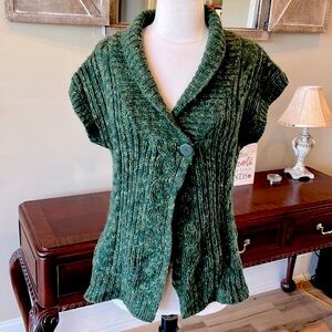 Sweater wool blend cardigan Crochet Green